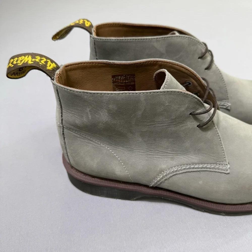Dr Martens Overstone Ankle Chukka Boots Mens 11 Grey Lace Up Leather AW004 CK08R